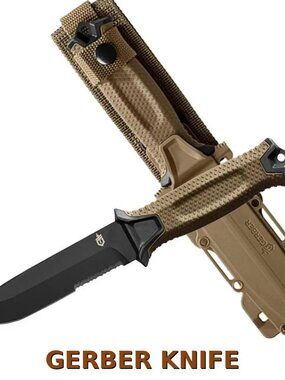 Gerber StrongArm Knife, Coyote Brown Serrated Fixed Blade - Free Shipping (USA)